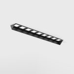 Ceiling recessed luminaire VARIO WALL WASHER 218 TRIMLESS, L205mm, W24.5mm, H45mm, LED 14W, 1010Lm, 4000K, 48x25fok, CRI>90, 500mA, IP20, black color