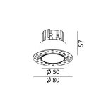 Ceiling recessed luminaire INVISIBLE MINI R, D50mm, H57mm, CREE LED 6.3W, 350mA, 640Lm, 4000K, 55fok, CRI>90, IP44, black color