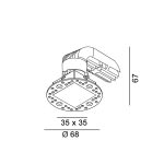 Ceiling recessed luminaire NANO S TRIMLESS, L35mm, W35mm, H67mm, CREE LED 8W, 640Lm, 3000K, 50fok, CRI>90, 700mA, IP20, copper color