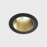 Ceiling recessed luminaire NANO R, D48mm, H67mm, CREE LED 8W, 640Lm, 4000K, 50fok, CRI>90, 700mA, IP20, black/brass color