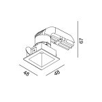 Ceiling recessed luminaire NANO S, L48mm, W48mm, H67mm, CREE LED 8W, 640Lm, 4000K, 50fok, CRI>90, 700mA, IP20,  white/copper color