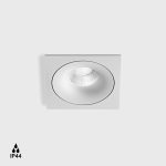 Ceiling recessed luminaire with frame RIO F1, L100mm W100mm, H56mm, BRIDGELUX LED 9W, 924Lm, 3000K, 50fok, CRI>90, 250mA, IP44, white color