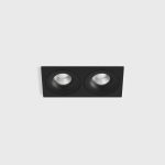 Ceiling recessed luminaire with frame RIO F2, L192mm, W100mm, H56mm, BRIDGELUX LED 2x9W, 2х924Lm, 3000K, 50fok, CRI>90, 250mA, IP44, black color