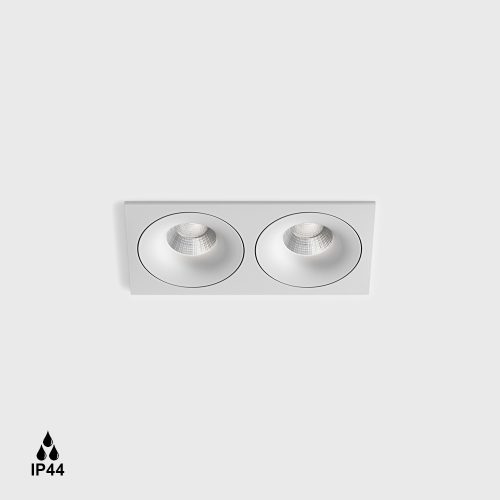 Ceiling recessed luminaire with frame RIO F2, L192mm, W100mm, H56mm, BRIDGELUX LED 2x9W, 2х924Lm, 3000K, 50fok, CRI>90, 250mA, IP44, white color