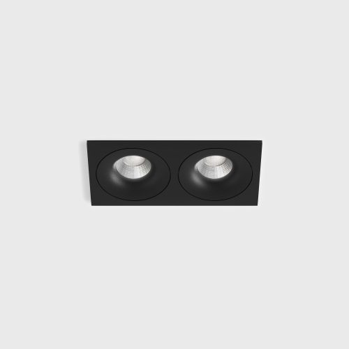 Ceiling recessed luminaire with frame RIO F2, L192mm, W100mm, H56mm, BRIDGELUX LED 2x9W, 2х989Lm, 4000K, 50fok, CRI>90, 250mA, IP44, black color