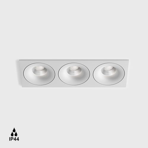 Ceiling recessed luminaire with frame RIO F3, L284mm, W100mm, H56mm, BRIDGELUX LED 3х9W, 3х924Lm, 3000K, 50fok, CRI>90, 250mA, IP44, white color