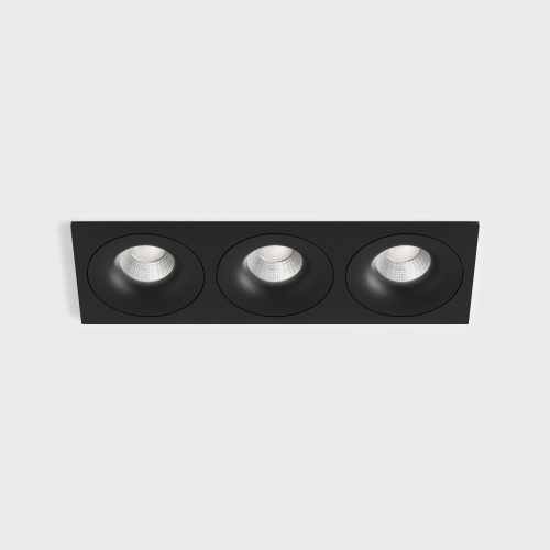 Ceiling recessed luminaire with frame RIO F3, L284mm, W100mm, H56mm, BRIDGELUX LED 3х9W, 3х989Lm, 4000K, 50fok, CRI>90, 250mA, IP44, black color