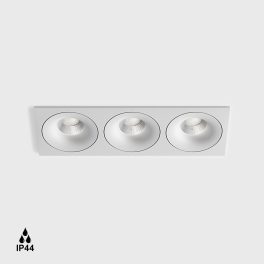   Ceiling recessed luminaire with frame RIO F3, L284mm, W100mm, H56mm, BRIDGELUX LED 3х9W, 3х989Lm, 4000K, 50fok, CRI>90, 250mA, IP44, white color