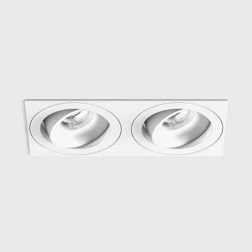 Ceiling recessed luminaire with frame RIO A F2, L226mm, W110mm, H55.5mm, BRIDGELUX LED 2x9W, 250mA, 2x989Lm, 4000K, 50fok, CRI>90, IP20, white color