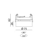 Ceiling recessed luminaire SOL IN MINI, D75mm, H26mm, LED 7W, 624Lm, 4000K, 45fok, CRI>90, 350mA, IP20, white color