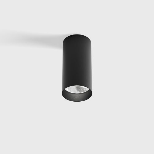 Surface mounted luminaire TUB M S 110, D52mm, H110mm, CREE LED 9W, 250mA, 540lm, 3000K, 35fok, CRI>90, IP20, black color