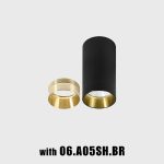 Surface mounted luminaire TUB M S 110, D52mm, H110mm, CREE LED 9W, 250mA, 540lm, 4000K, 35fok, CRI>90, IP20, black color