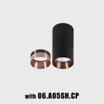 Surface mounted luminaire TUB M S 110, D52mm, H110mm, CREE LED 9W, 250mA, 540lm, 4000K, 35fok, CRI>90, IP20, black color