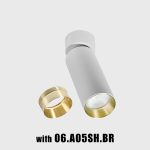 Surface mounted luminaire TUB M SA 140, D52mm, H180mm, CREE LED 13W, 350mA, 903Lm, 4000K, 50fok, CRI>90, IP20, white color