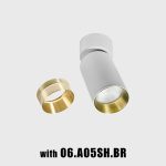 Surface mounted luminaire TUB M SA 90, D52mm, H140mm, CREE LED 9W, 250mA, 552Lm, 4000K, 50fok, CRI>90, IP20, white color