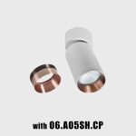 Surface mounted luminaire TUB M SA 90, D52mm, H140mm, CREE LED 9W, 250mA, 552Lm, 4000K, 50fok, CRI>90, IP20, white color