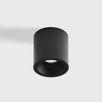 Surface mounted luminaire ROLL, D95mm, H100mm, BRIDGELUX LED 9W, 989Lm, 4000K, 50fok, CRI>90, 250mA, IP44, black color