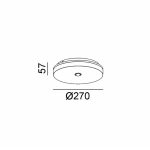 Surface mounted luminaire FLAT R2 SMART, D270mm, H57mm, LED 24W(1960Lm)/18W(1470Lm)/10W(805Lm), 3000K/4000K, CRI>90, IP54, sensor, white color
