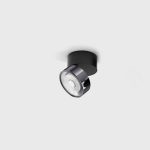 Surface mounted luminaire SOL SURF MINI, D75mm, H70mm, LED 7W, 624Lm, 3000K, 45fok, CRI>90, 350mA, IP20, black/diamond black color