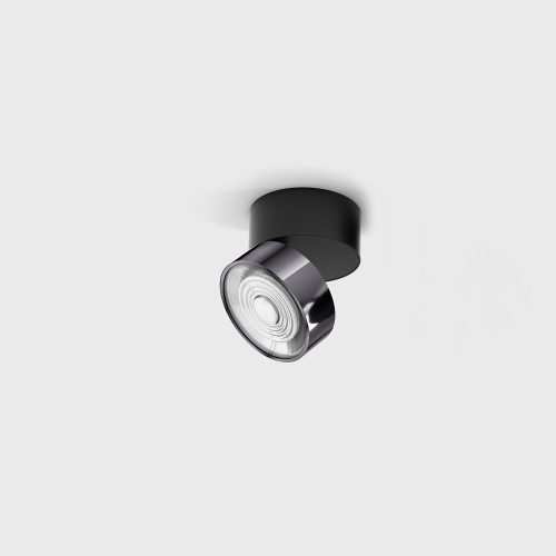 Surface mounted luminaire SOL SURF MINI, D75mm, H70mm, LED 7W, 624Lm, 3000K, 45fok, CRI>90, 350mA, IP20, black/diamond black color