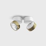 Surface mounted luminaire SOL SURF MINI, D75mm, H70mm, LED 7W, 624Lm, 3000K, 45fok, CRI>90, 350mA, IP20, white/brass color