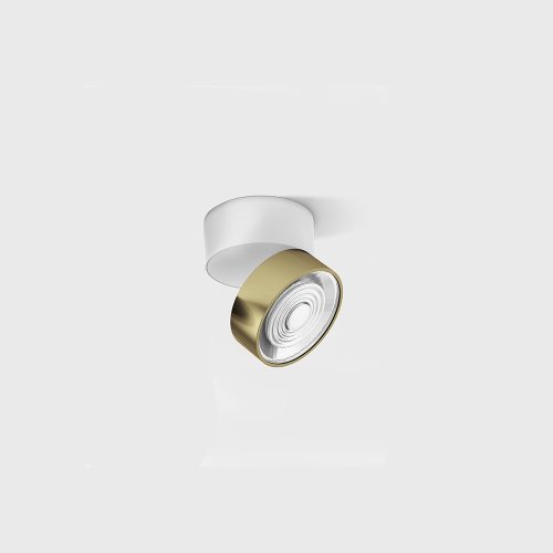 Surface mounted luminaire SOL SURF MINI, D75mm, H70mm, LED 7W, 624Lm, 4000K, 45fok, CRI>90, 350mA, IP20, white/brass color