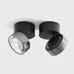 Surface mounted luminaire SOL SURF, D95mm, H78mm, LED 14W, 1446Lm, 3000K, 38fok, CRI>90, 350mA, IP20, black/chrome color