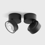 Surface mounted luminaire SOL SURF, D95mm, H78mm, LED 14W, 1446Lm, 3000K, 38fok, CRI>90, 350mA, IP20, black color