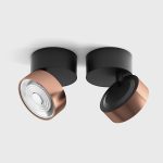 Surface mounted luminaire SOL SURF, D95mm, H78mm, LED 14W, 1446Lm, 4000K, 38fok, CRI>90, 350mA, IP20, black/copper color