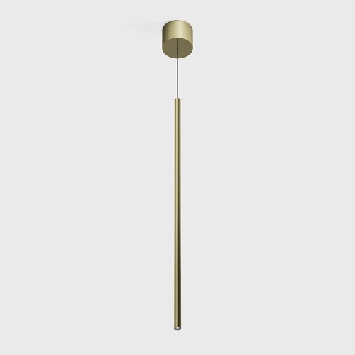 Pendant luminaire with surface base TUB XS P, D15mm, H600mm, CREE LED 2.4W, 137Lm, 3000K, 20fok, CRI>90, 700mA, IP20, brass color