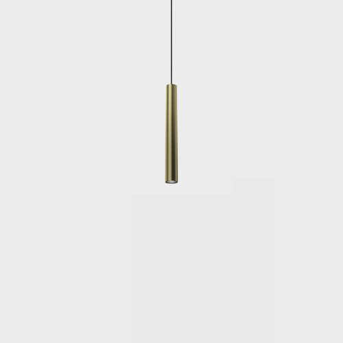 Pendant luminaire with surface base TUB S P 200, D30mm, H200mm, CREE LED 8W, 558Lm, 3000K, 50fok, CRI>90, 700mA, IP20, brass color