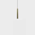 Pendant luminaire with surface base TUB S P 200, D30mm, H200mm, CREE LED 8W, 558Lm, 3000K, 50fok, CRI>90, 700mA, IP20, brass color