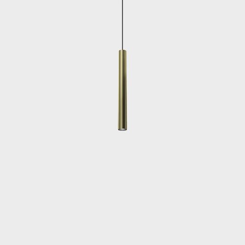 Pendant luminaire with recessed trimless base TUB S P 300 NANO, D30mm, H300mm, CREE LED 8W, 474Lm, 4000K, 50fok, CRI>90, 700mA, IP20, brass color
