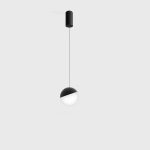 Pendant luminaire with surface base BALL M P, D100mm, H1500mm, CREE LED 7W, 700mA, 590Lm, 3000K, CRI>90, IP20, black color