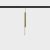 Suspended luminaire IN_LINE MATCH 450, D25mm, H450mm, CREE LED 7W, 415Lm, 3000K, 113fok, CRI>90, 2 wired, ON/OFF, IP20, white mat/brass color