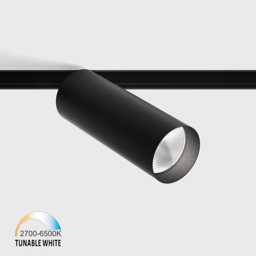 IN_LINE TUB M A 140 TW spotlight, D52mm, H140mm, LED 18W, TW DIM: 2700K(1140Lm)-6500K(1386Lm), 30fok, CRI>90, 48V DС, IP20, black color