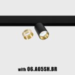 Spotlight IN_LINE TUB M NB, D52mm, H90mm, CREE 10W LED, 604Lm, 3000K, 6fok, CRI>90, 2 wired, DIM DALI, IP20, black color