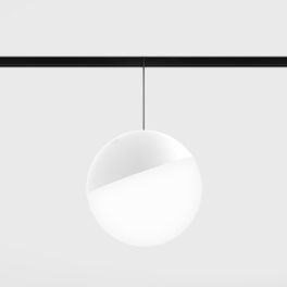   Suspended luminaire IN_LINE BALL L, D180mm, H1500mm, CREE LED 28W, 2181Lm, 3000K, CRI>90, push dimmable, 2 wired, ON/OFF, IP20, opal/white color