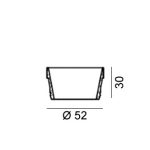 FOGGY COWER for series TUB M, D52mm, H30mm, mat white color