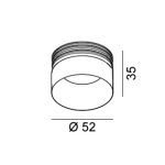 SHIELD L for series TUB M, D52mm,  the cover higher 12mm than body tube, accessories, IP20, copper color