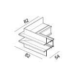 IN_LINE CORNER R OUT  Recessed "L" track connector Wall to Wall out-installation, L82mm, W82mm, H54mm, white color