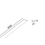 IN_LINE COVER R/S Track cover for recessed & surface, L3000mm, W27mm, H6mm, IP20, black color