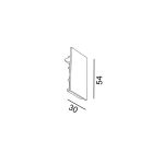IN_LINE END CAP R/S End cap for recessed & surface, L30mm, H54mm, IP20, 2pcs/set, black color