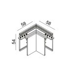 IN_LINE CORNER S HR Surface/suspension "L" track  connector, L58mm, W58mm, H54mm, white color
