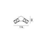 Surface track connector IN_LINE CORNER 120, L160mm, w60mm, H54mm, IP20, white color, 2 wired