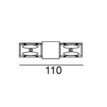IN_LINE CORNER 180, Surface track connector 180, L110mm, w30mm, H54mm, IP20, black color, 2 wired