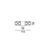 IN_LINE CORNER 180, Surface track connector 180, L110mm, w30mm, H54mm, IP20, black color, 2 wired