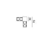 IN_LINE CORNER 90, Surface track connector 90, L70mm, W70mm, h54mm, IP20, black color, 2 wired