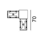 IN_LINE CORNER 90, Surface track connector 90, L70mm, W70mm, h54mm, IP20, white color, 2 wired
