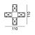 IN_LINE CORNER X, Surface track connector CORNER X, L110mm, W110mm, H54mm, IP20, black color, 2 wired